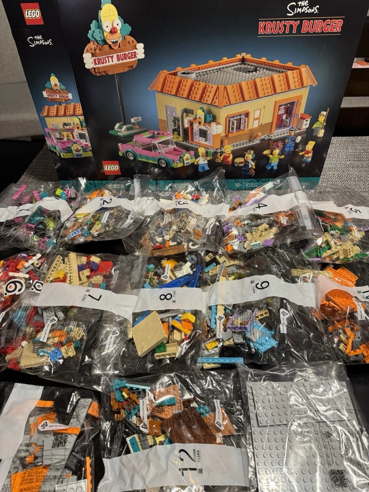 LEGO 10352 Krusty Burger Build Only numbered parts bags 